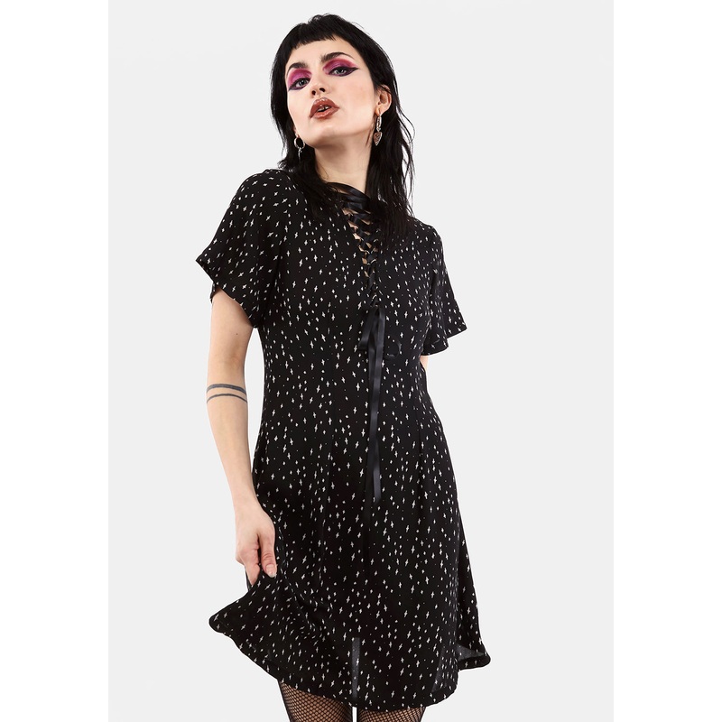 BLASPHEME LACE UP MINI DRESS