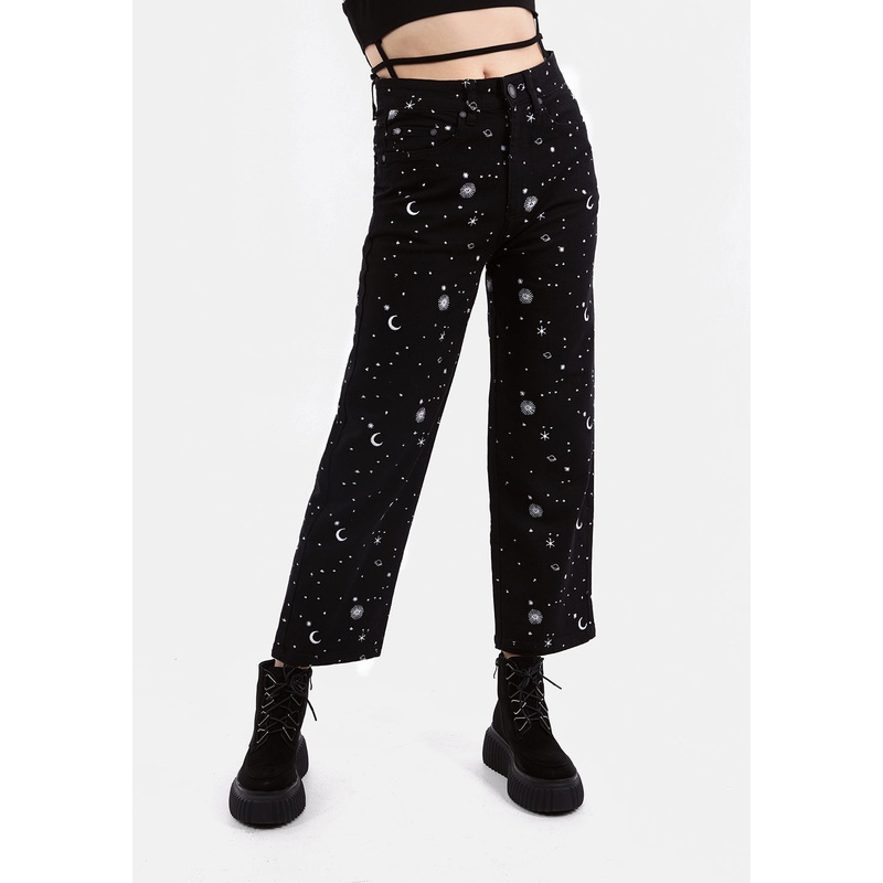 CELESTIAL EMBROIDERED JEANS