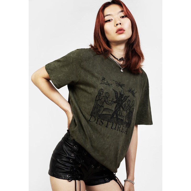 Devil Green Acid Wash T-shirt