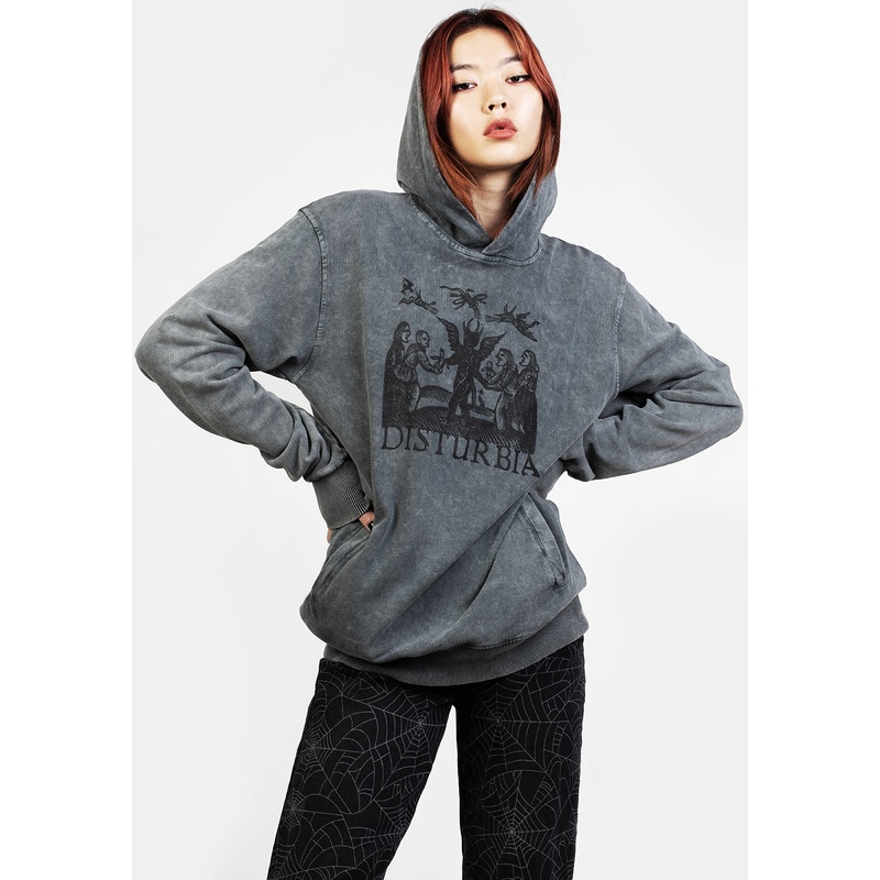 Devil Grey Acid Wash Pullover Hoody