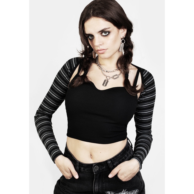 Gwen 90s Cami Top and Stripe Cardigan