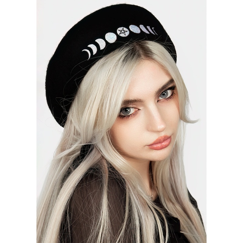 Lunar Embroidered Beret