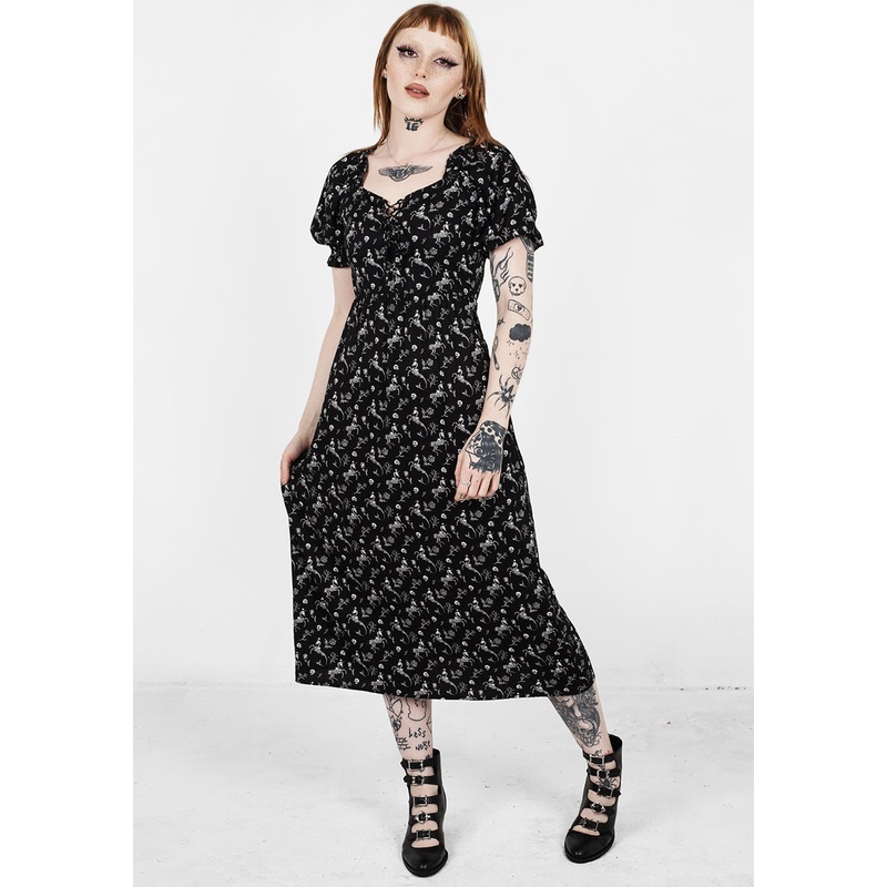 MAKEBELIEVE LACE UP MIDI DRESS