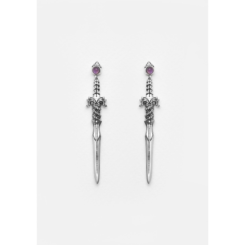 RITUAL DAGGER AMETHYST DROP EARRINGS