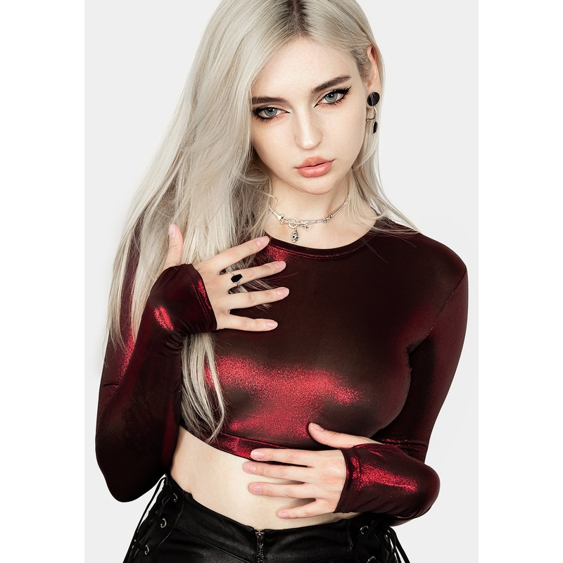 Rockclub Metallic Crop Top
