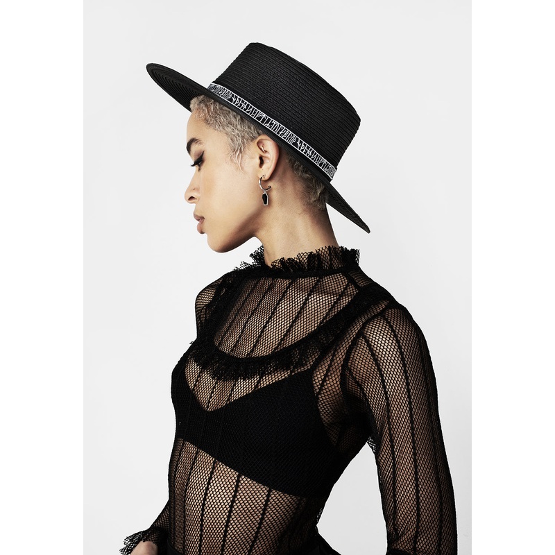 RUNE EMBROIDERY BOATER HAT