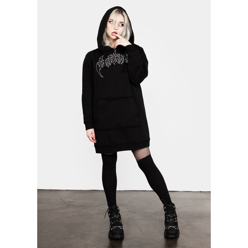 VOID DISTRESSED HOODY DRESS