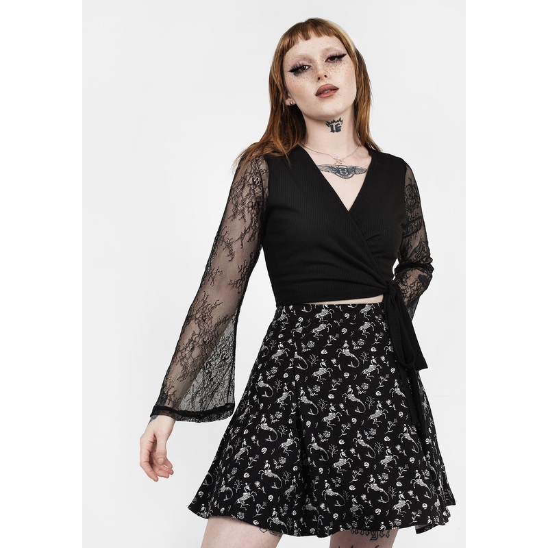 WALLFLOWER JERSEY WRAP TOP