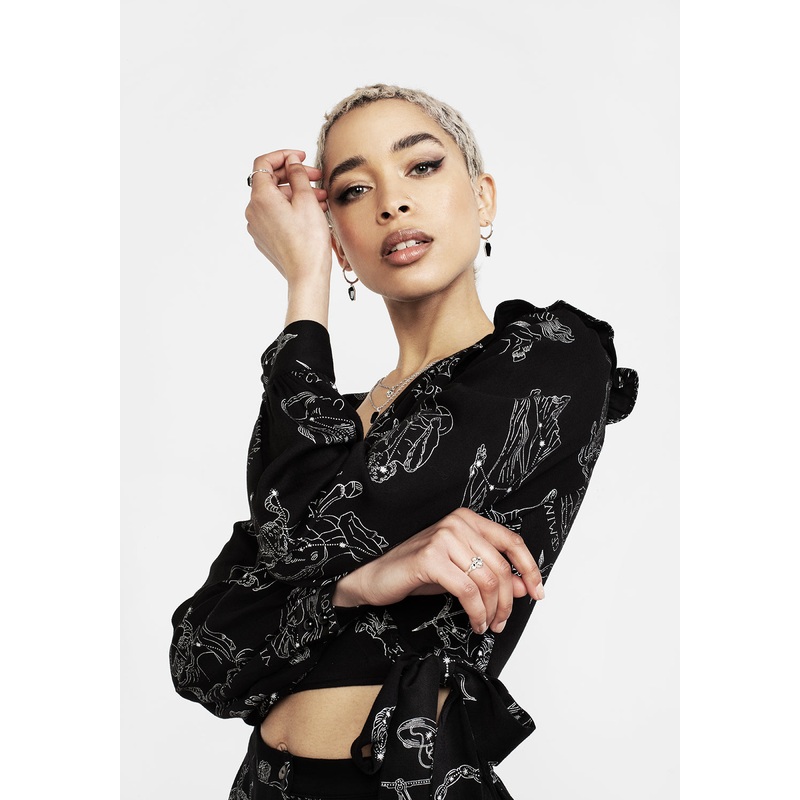 Zodiac Crop Wrap Top