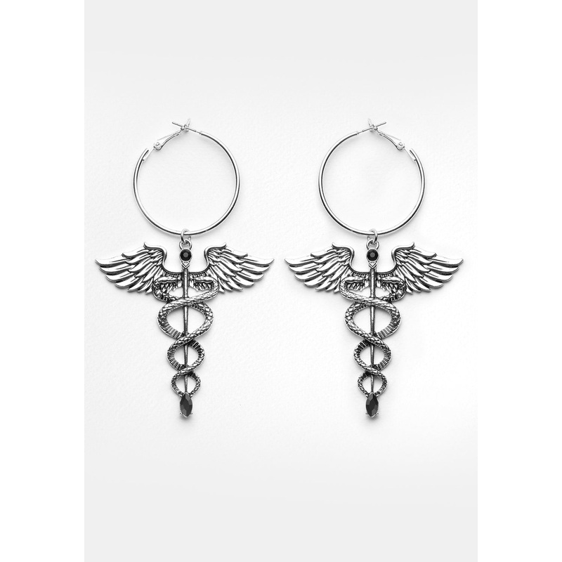CADUCEUS HOOP EARRINGS