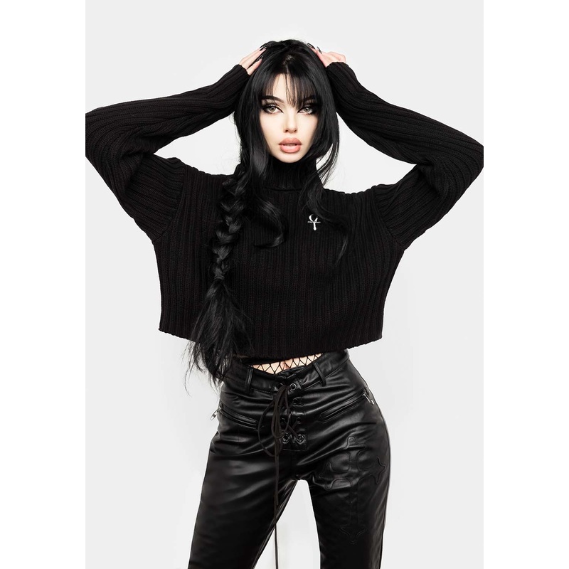 Fate Funnel-Neck Crop Jumper