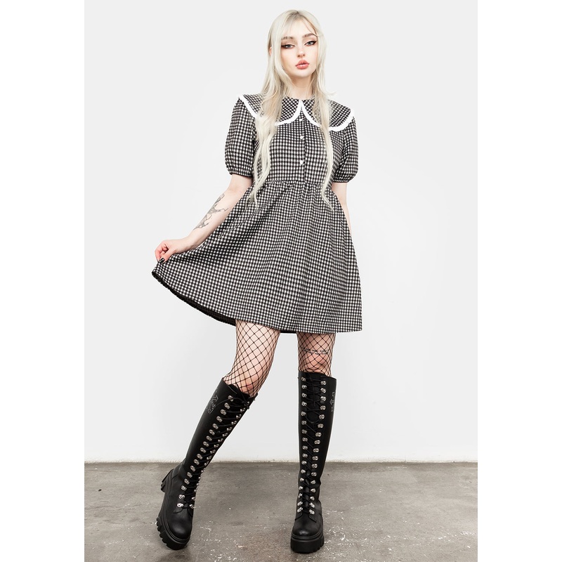 Mabel Gingham Collared Dress