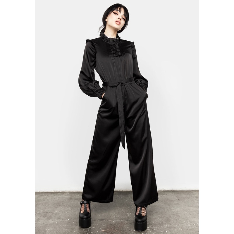 Obsession Pintuck Ruffle Jumpsuit