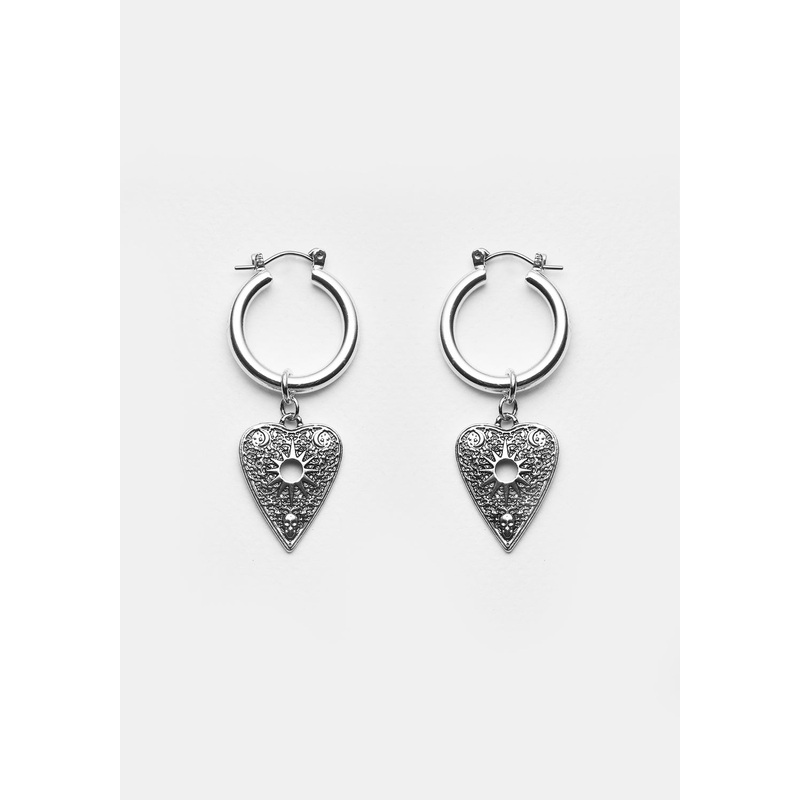 OUIJA PLANCHETTE HOOP EARRINGS