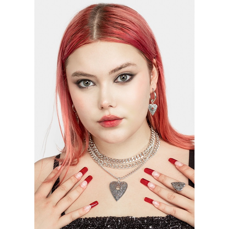 OUIJA PLANCHETTE MULTI-CHAIN NECKLACE