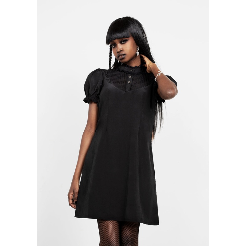SECRETS PINTUCK PANELLED MINI DRESS