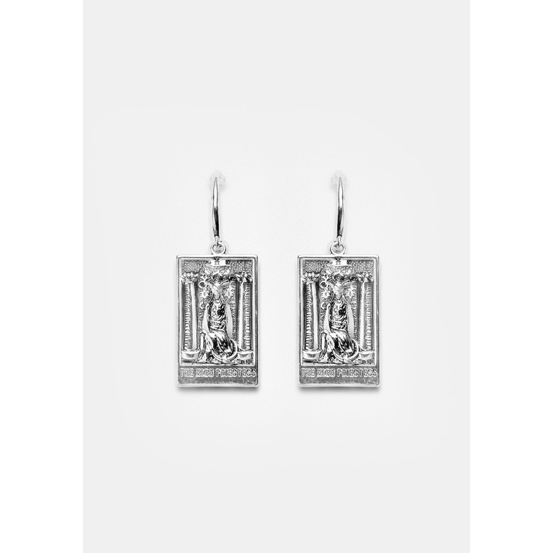 THE HIGH PRIESTESS TAROT HOOP EARRINGS