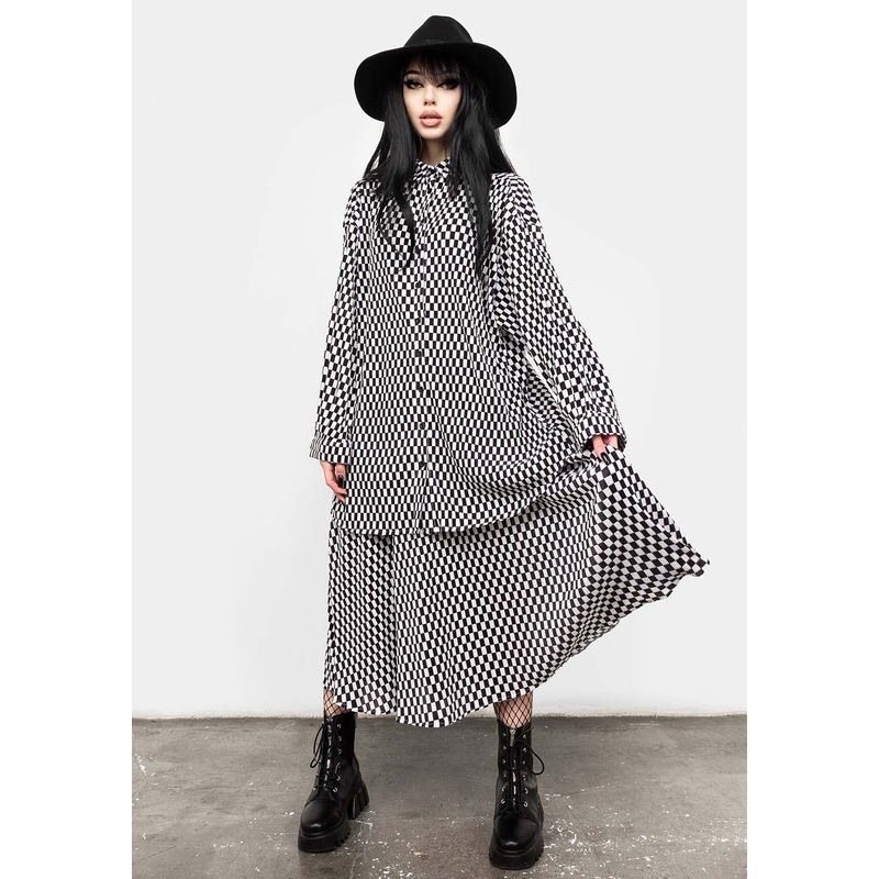 Vaudeville Pleat Shirt Dress