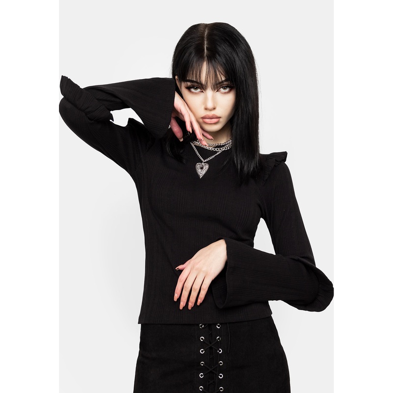 Wilhelmina Flare Sleeve Ruffle Top