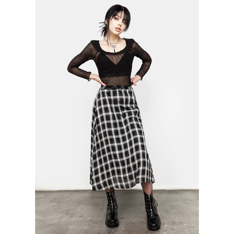 Albion Check Midi Skirt