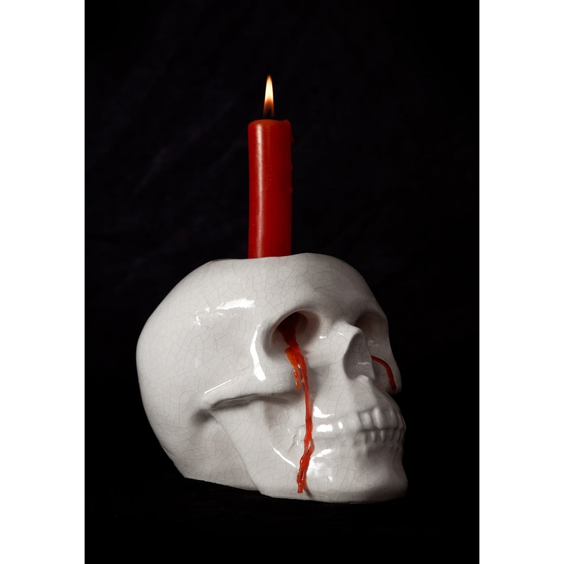 CRYING SKULL CANDLE HOLDER