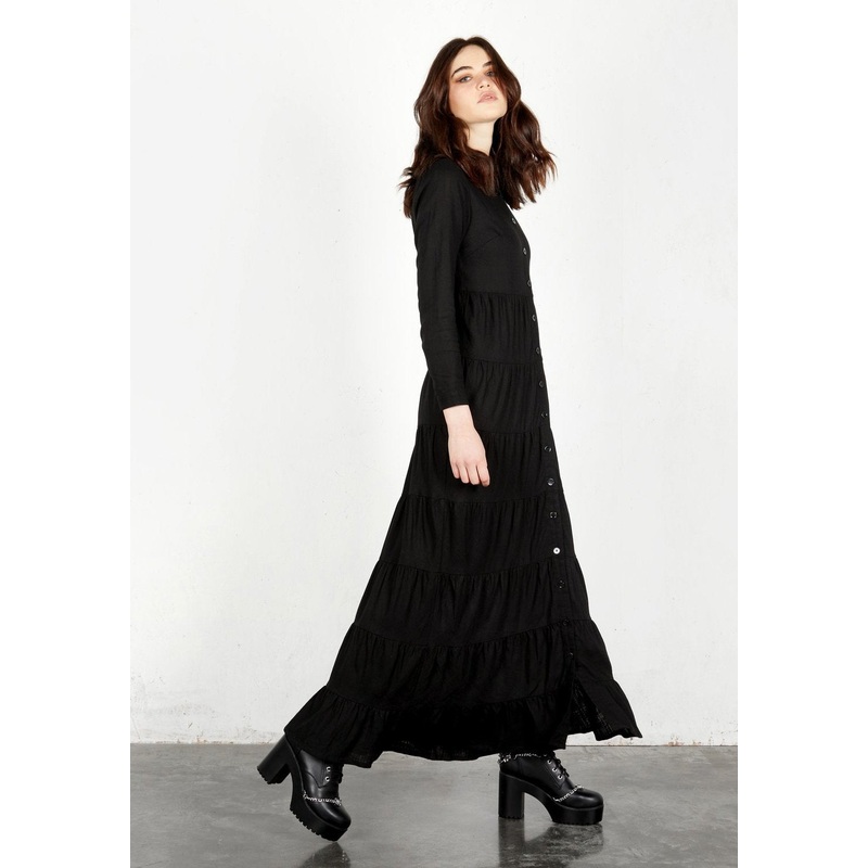 Shade Tiered Maxi Linen Dress