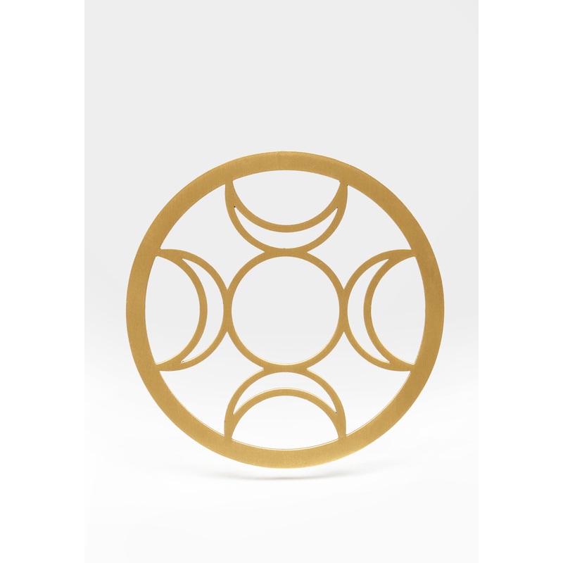 TRIPLE MOON BRASS COASTER