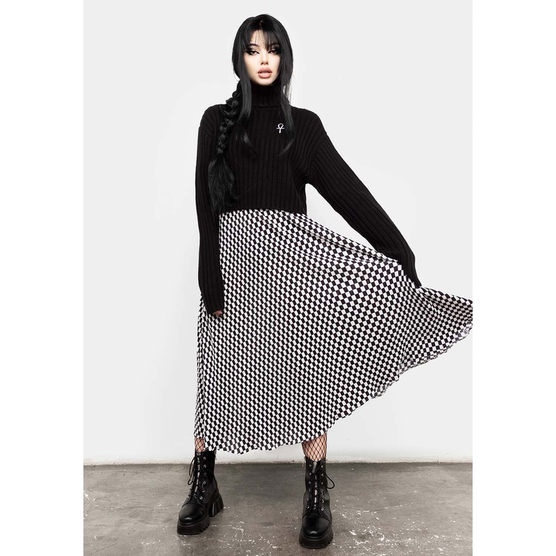 Vaudeville Pleat Midi Skirt