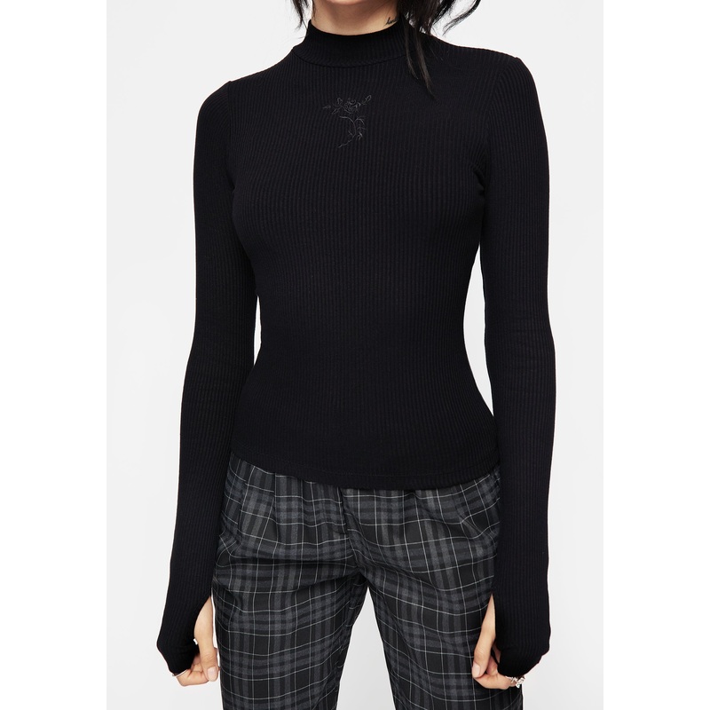 Adonia High Neck Ribbed Top