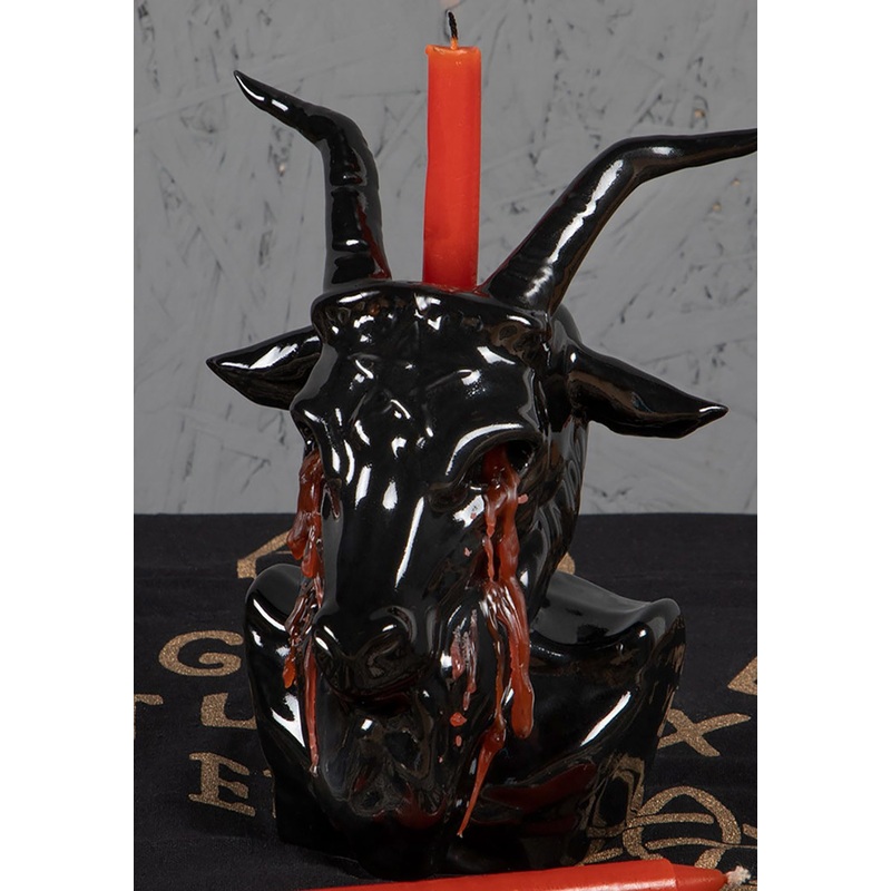 Crying Baphomet Candle Holder – Black