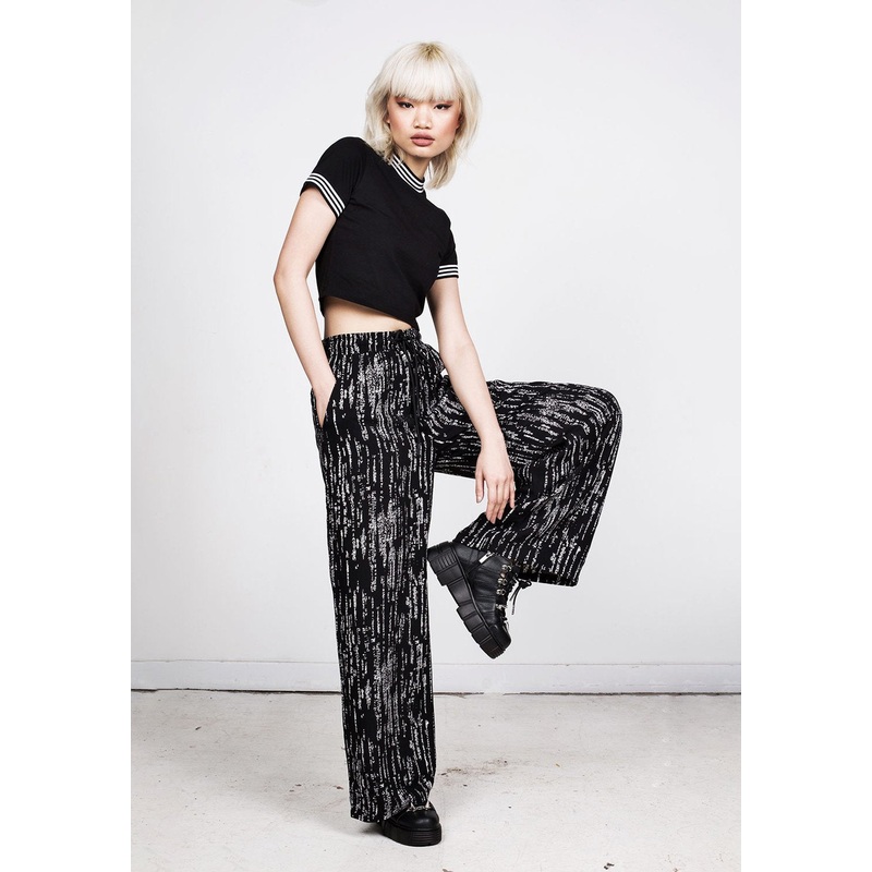 Digital Rain Wide Leg Trousers
