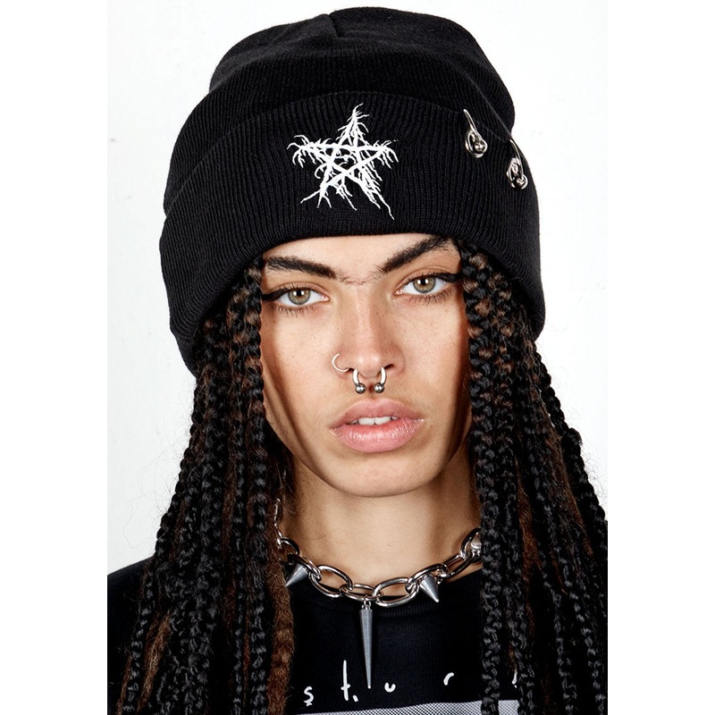 Pentagram Beanie Black