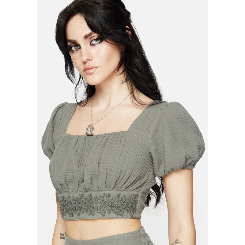 Alder Cotton Ivy Detail Crop Top