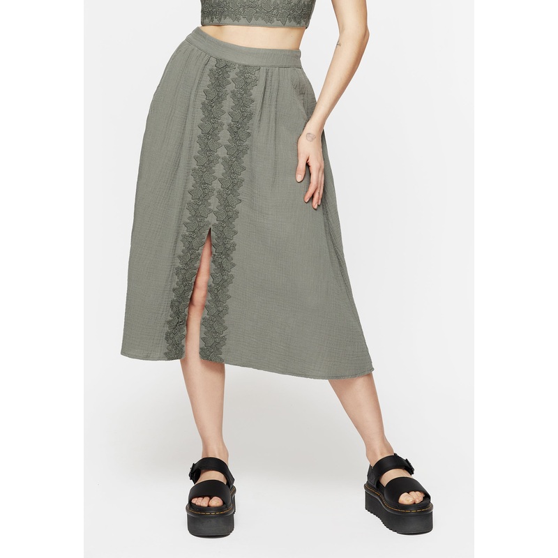 Alder Cotton Ivy Detail Midi Skirt