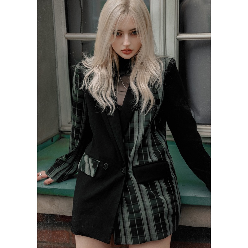 Checkmate Spliced Oversized Blazer