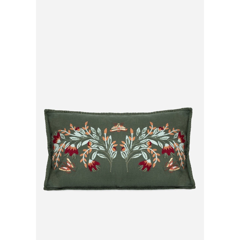 Copia Floral Embroidered Throw Cushion
