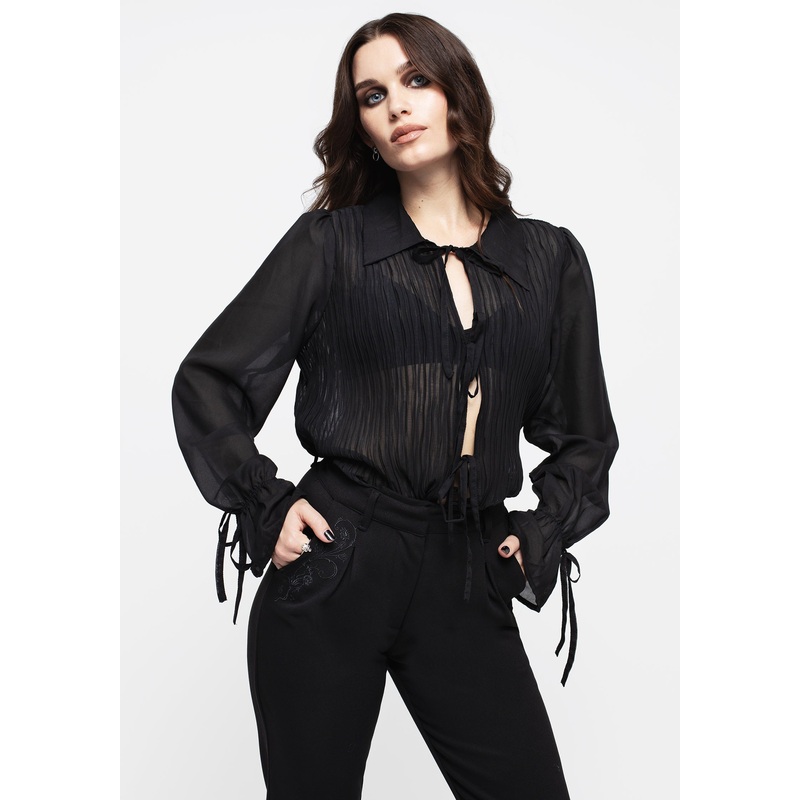 Evelyn Sheer Ruffle Blouse