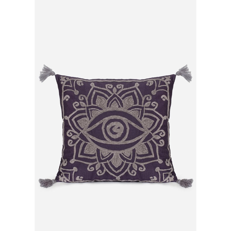 Iris Rope Embroidery Throw Cushion