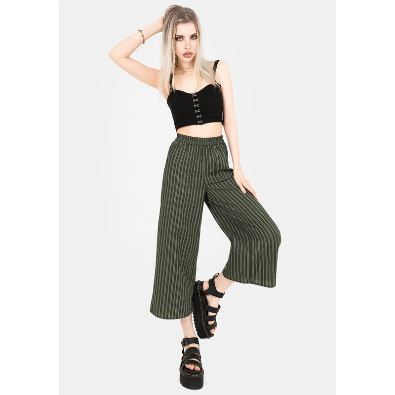 Memorantia Wide Leg Culottes – Green