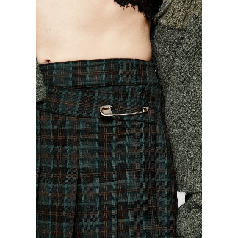 Nightingale Asymmetric Pleated Mini Skirt