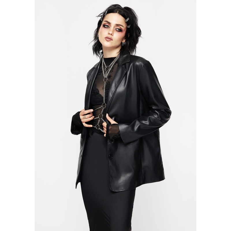 Oracle Faux Leather Blazer