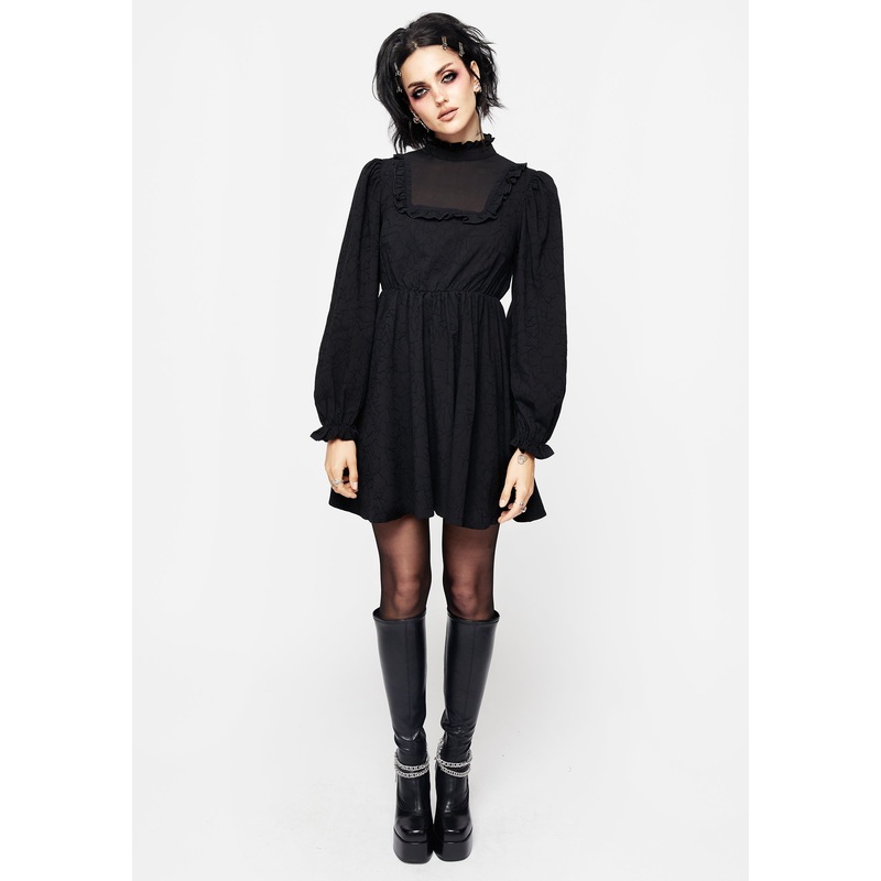Priscilla High Neck Lace Mini Dress