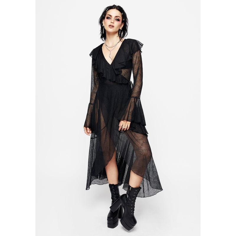 Pyracantha Ruffle Wrap Dress
