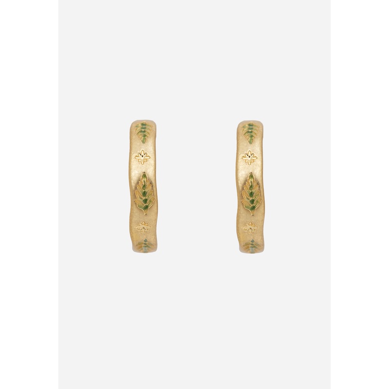 Alderwood Fern Hoop Earrings