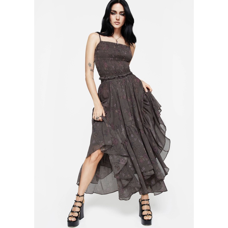 Arnora Chiffon Handkerchief Hem Midaxi Skirt