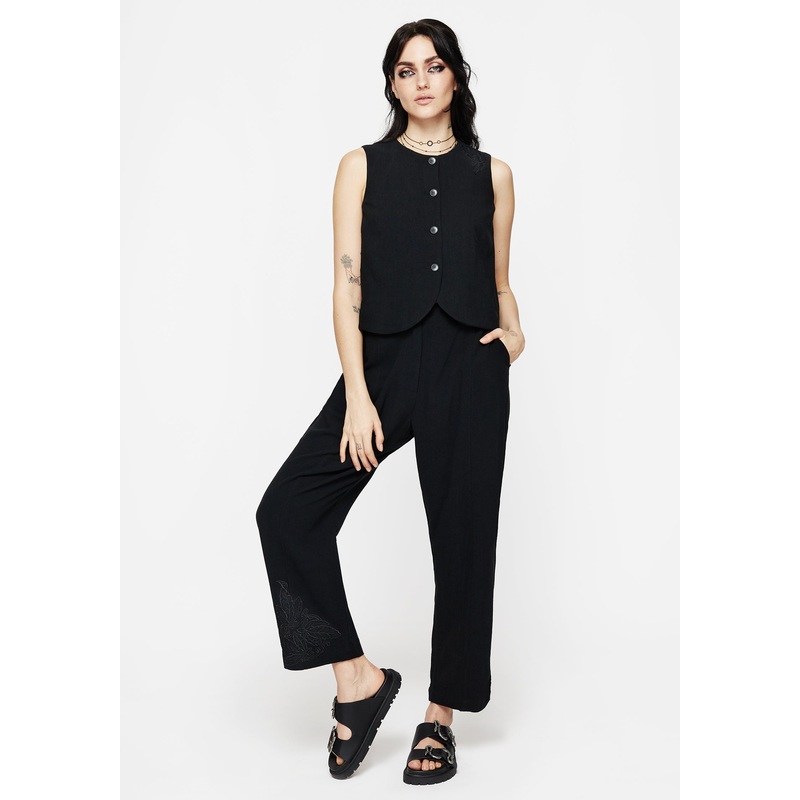 Aya Embroidered Linen Blend Balloon Pants