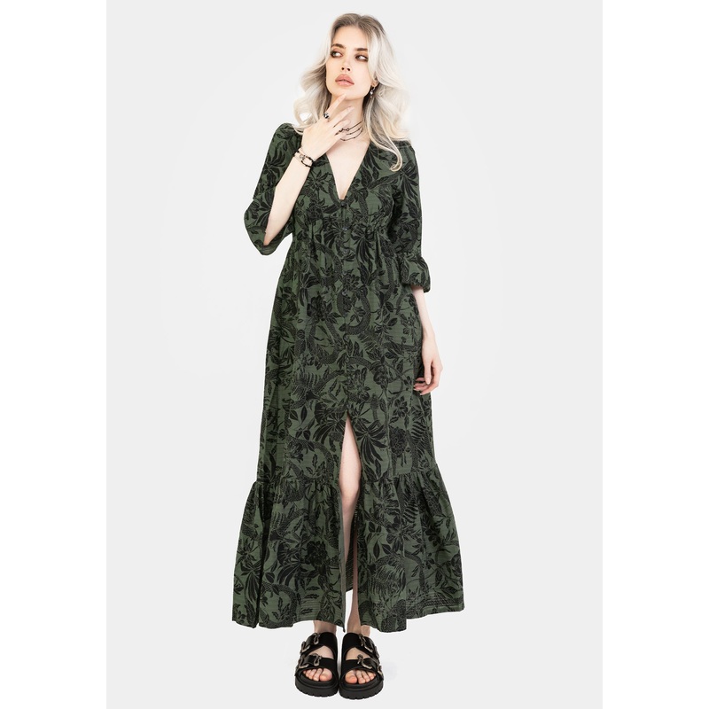 Bashe Cotton Maxi Over Dress – Green