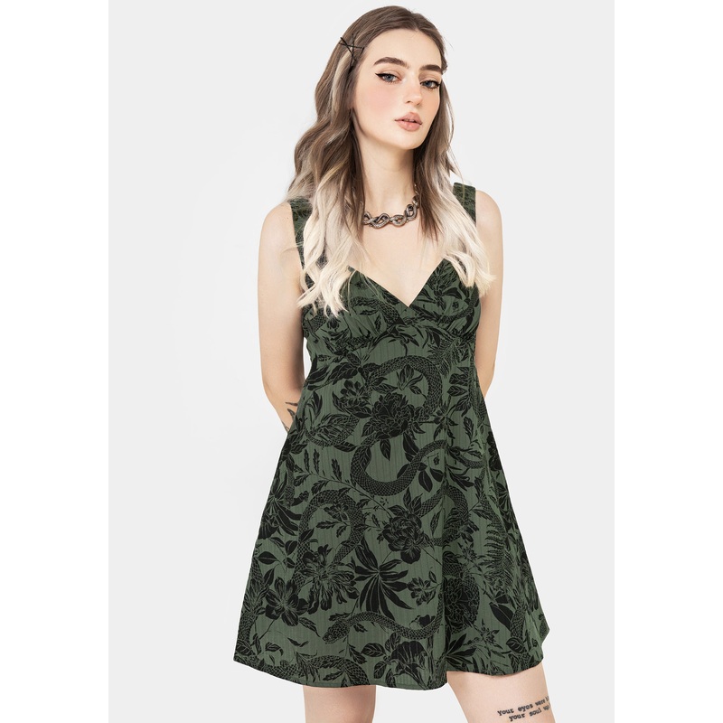 Bashe Cotton Mini Sun Dress – Green