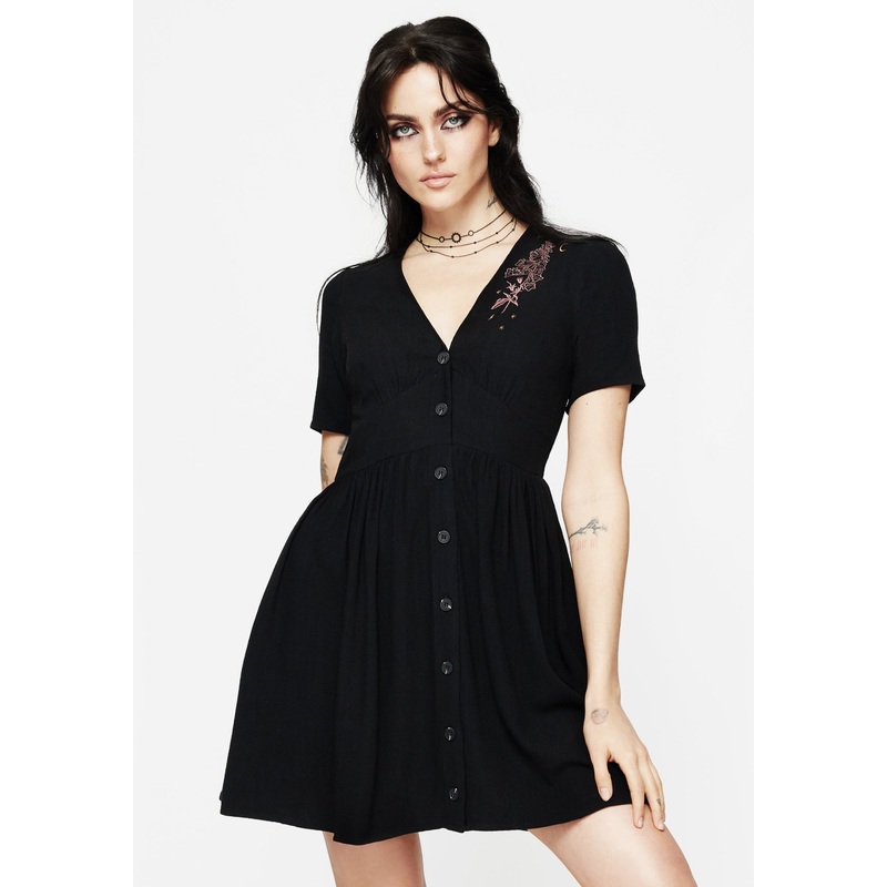 Foxglove V Neck Mini Dress