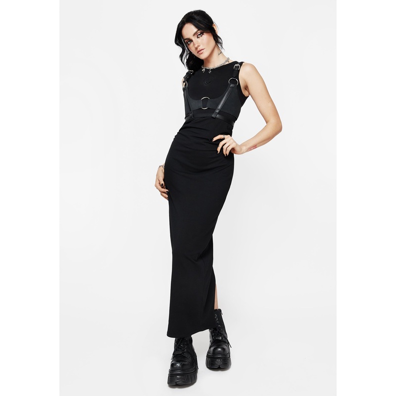 Fright Cotton Pentagram Embroidered Maxi Dress